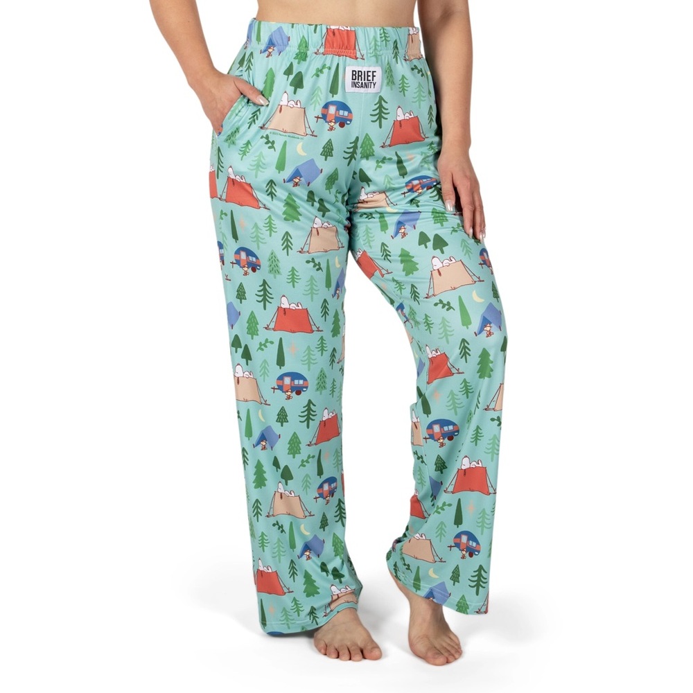 Brief Insanity Snoopy Camping Allover Lounge Pajama Pants w/ Pockets | Large - Picture 2 of 6